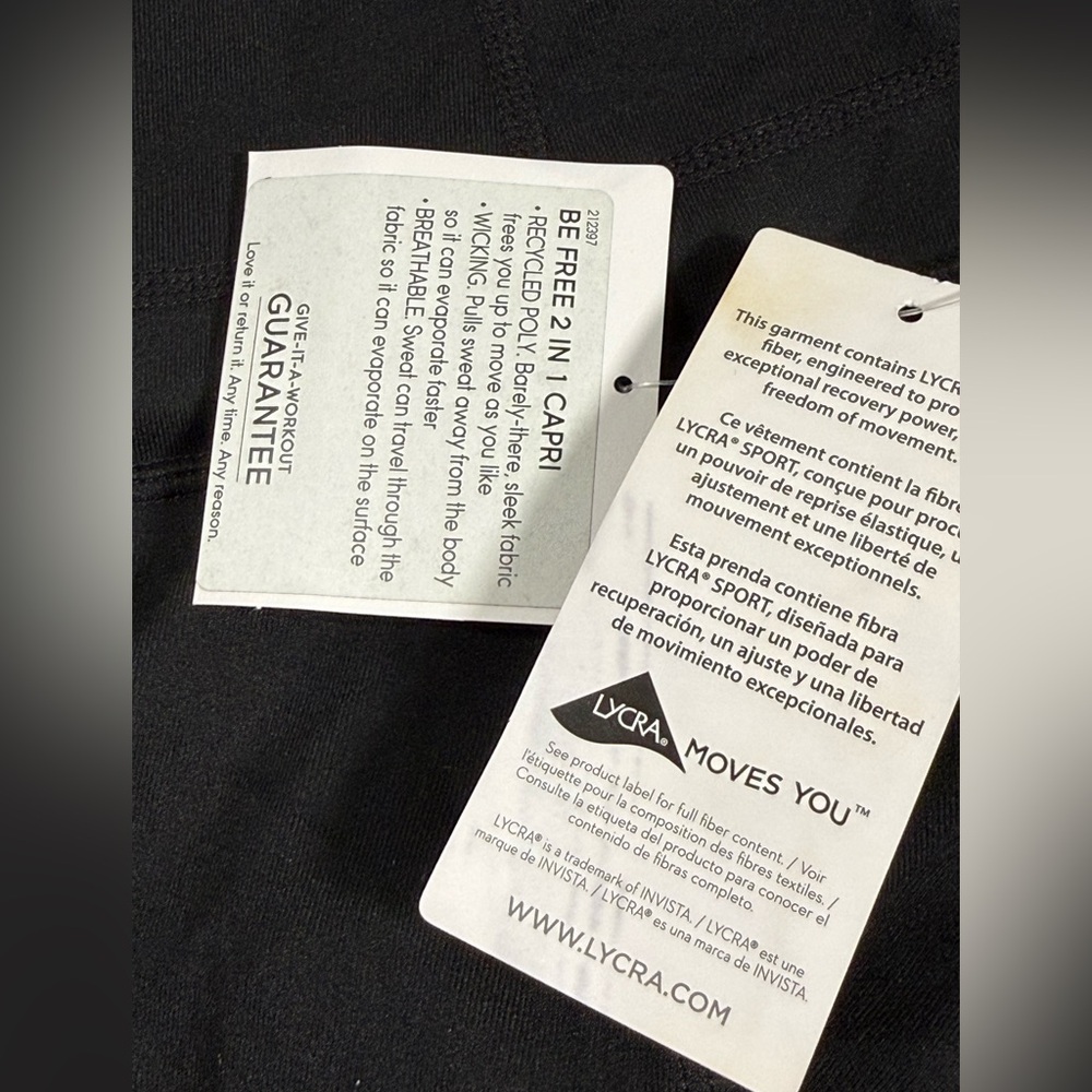 Athleta Be Free 2-in-1 Capri Skirt Leggings Small Black Running Yoga Wicking NWT - Picture 8 of 10